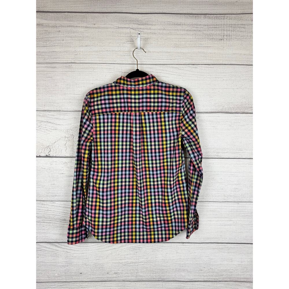 1901 Women's Colorful Gingham Button Up Long Sleeve Top Size Small - Picture 6 of 6
